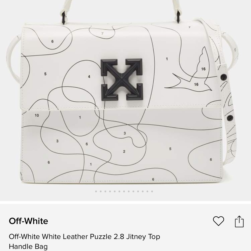 Off-White White and Black Puzzle Shoulder Bag